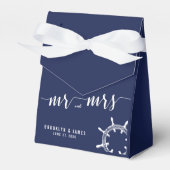Nautic Navy Blue Gastgeschenk Hochzeit Boxes Zelt Geschenkschachtel (Vorderseite)