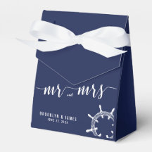 Nautic Navy Blue Gastgeschenk Hochzeit Boxes Zelt