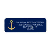 Nautic Navy Blue Gold Anchor Hochzeit (Vorne)