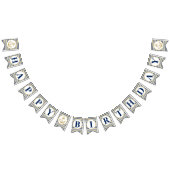 Nautic Navy Blue Gold Anchor Wimpelkette (Alle)