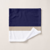 Nautic Navy Blue Khaki White Anchor Monogram Badhandtuch Set (Waschlappen)