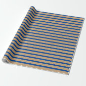 Nautic Navy Blue Lines Imitate Rustic Brown Kraft Geschenkpapier (Ungerollt)