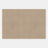 Nautic Navy Blue Lines Imitate Rustic Brown Kraft Geschenkpapier Set (Vorderseite 3)