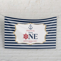 Nautic Navy Blue ONE Erstes 1. Geburtstag Party