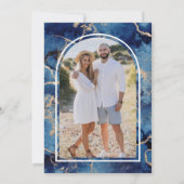 Nautic Navy Blue Starfish Foto Brautparty Einladung (Rückseite)