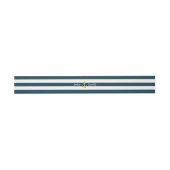 Nautic Navy Blue Stripes Gold Anker Hochzeit Einladungsbanderole (Flach)