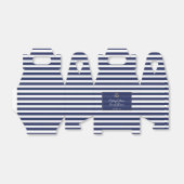 Nautic Navy Blue Stripes Gold Anker Hochzeit Geschenkschachtel (Ungefaltet)