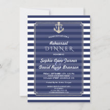 Nautic Navy Blue Stripes Silver PROBE DINNER