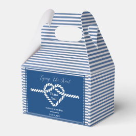 Nautic Navy Blue Tying Stripes Wedding Geschenkschachtel