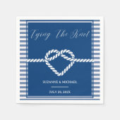 Nautic Navy Blue Tying Stripes Wedding Serviette (Vorderseite)