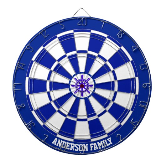 Nautic Navy Blue & White Bicolor Dart Board Dartscheibe (vorne)