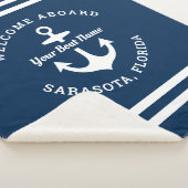Nautic Navy Blue Willkommensschiff Name Anchor Sherpadecke (3/4)
