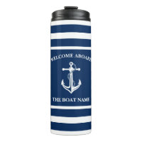 Nautic Navy Blue Willkommensschiff Name Anchor