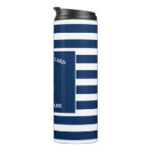 Nautic Navy Blue Willkommensschiff Name Anchor Thermosbecher (Nach rechts gedreht)