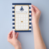 Nautic Navy & Gold Brautparty Bingo Flyer (Handgriff)