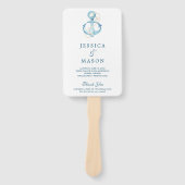 Nautic Navy Hochzeitsprogramm Fächer (Vorderseite)