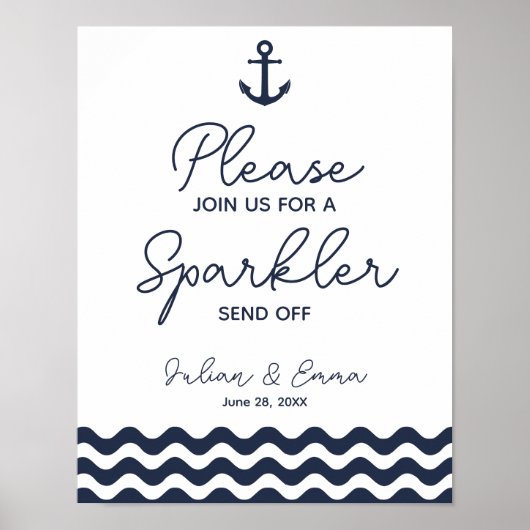 Nautic Navy Sparkler senden ab Poster (Vorne)