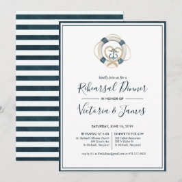 Nautic Navy & White Probe Dinner Einladung