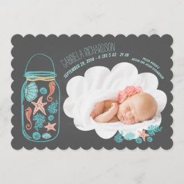 Nautic Newborn Baby Foto Geburtsankündigung Ankündigung