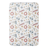 Nautic Ocean Anchor Compass Rose Sailboat Badematte (Vorderseite Vertikal)