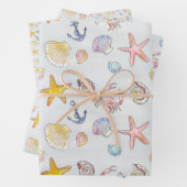 Nautic Ocean Beach Pastel Starfish Seashell Geschenkpapier Set (Beispiel)