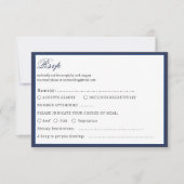 Nautic Oceanic Dunkle Marine Wedding Rsvp Card (Vorderseite)