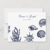 Nautic Oceanic Dunkle Marine Wedding Rsvp Card Karte (Rückseite)