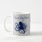 Nautic Octopus Tintenfisch Navy Blauer bester Vate Kaffeetasse (Links)