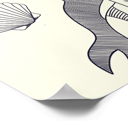 Nautic Old Sailor Tattoos Collage Poster (Ecke)