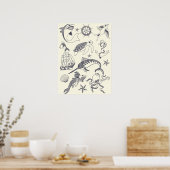 Nautic Old Sailor Tattoos Collage Poster (Küche)