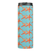 Nautic Orange Starfish Monogram Thermosbecher (Rückseite)