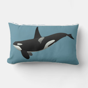 Nautic Orca Killer Whale Blue Schwarz-weiß Lendenkissen