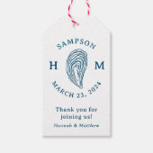 Nautic Oyster Muschel Monogram Vielen Dank Geschenkanhänger (Vorderseite)