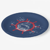 Nautic Party Sailboat Blue Pappteller (Schrägansicht)