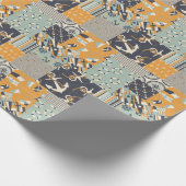 Nautic Patchwork Geschenkpapier (Ecke)
