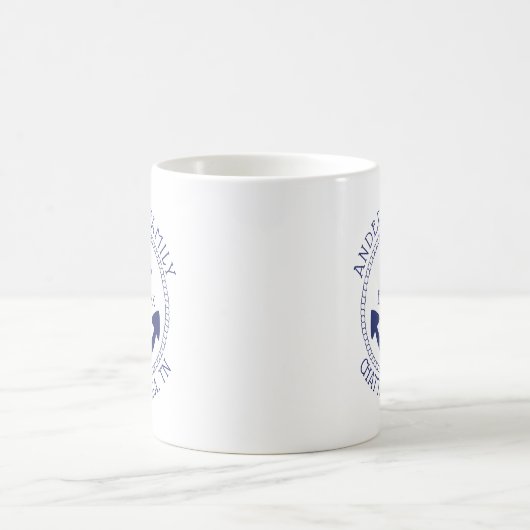 Nautic Patriotic Anchor Familienname Kaffeetasse (Mittel)