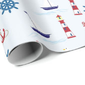 Nautic Pattern Boat Art Nautic Art Pattern Des Geschenkpapier (Rolleneckpunkt)
