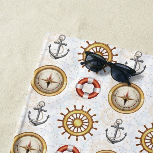 Nautic Pattern Custom Mongram Beach Handtuch (Beispiel)