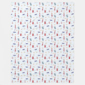 Nautic Pattern Throw Blanket Fleecedecke (Vorderseite)