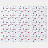 Nautic Pattern Throw Blanket Fleecedecke (Vorderseite (Horizontal))