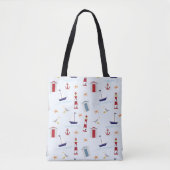 Nautic Pattern Tote Bag Tasche (Vorderseite)