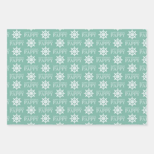 Nautic Personalisiert Birthday Wrapping Sheets Geschenkpapier Set (Vorderseite 2)