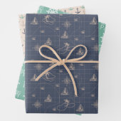 Nautic Personalisiert Birthday Wrapping Sheets Geschenkpapier Set (Beispiel)