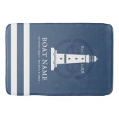 Nautic Personalisiert lighthouse Boat Name Modern Badematte (Vorderseite)
