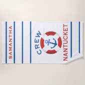 Nautic Personalisiert Nantucket Strandtuch (Vorderseite)