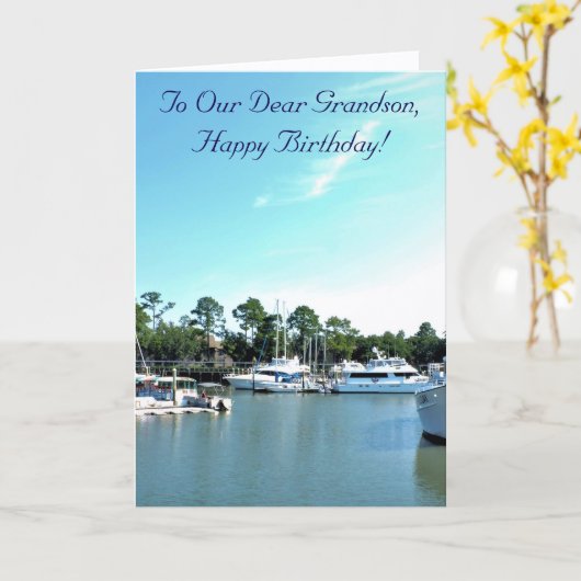 Nautic & Phantastisch, Grandson Birthday Card Karte (Gelbe Blume)