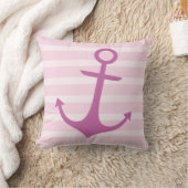 Nautic Pink Anchor Throw Kissen (Decke)
