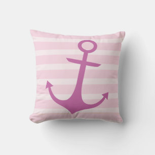 Nautic Pink Anchor Throw Kissen