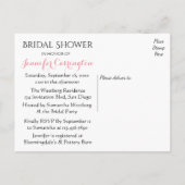 Nautic Pink & Blue Brautparty Ankerblume Einladungspostkarte (Rückseite)