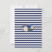 Nautic Pink Blush Blue Floral Anchor Hochzeit RSVP Karte (Rückseite)